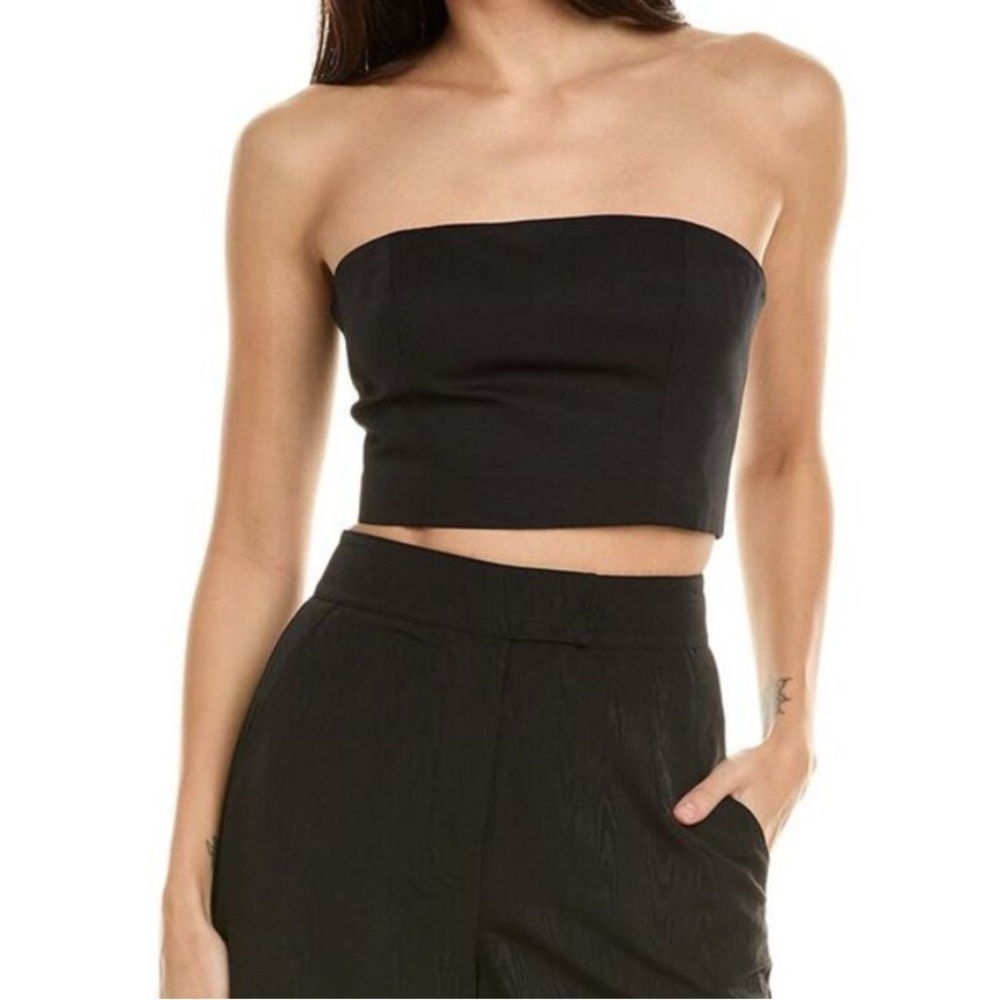 New NWT STAUD Nyla strapless crop top size 0